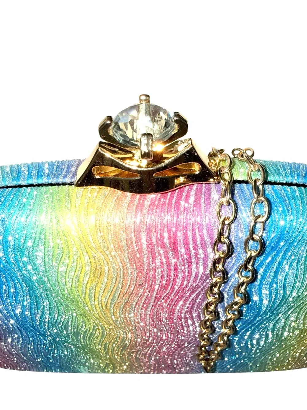 FASHION Hard Sided Rainbow 🌈 Evening Bag - NWT